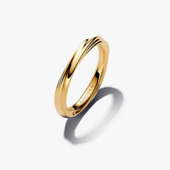 Minimalist Gold Plated Wave Band Ring
