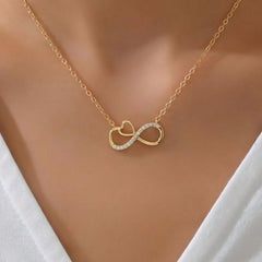 18K Gold Plated Infinity Heart Pendant Necklace