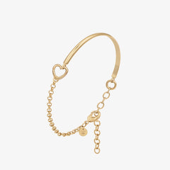 Chic Heart Clasp Half-Bangle Bracelet
