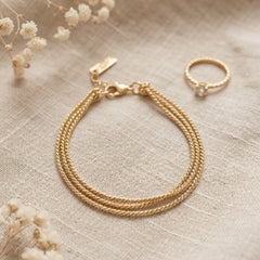 Triple Strand Gold Plated Bracelet