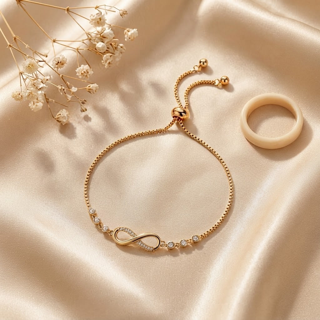 Elegant Gold Plated Infinity Bracelet