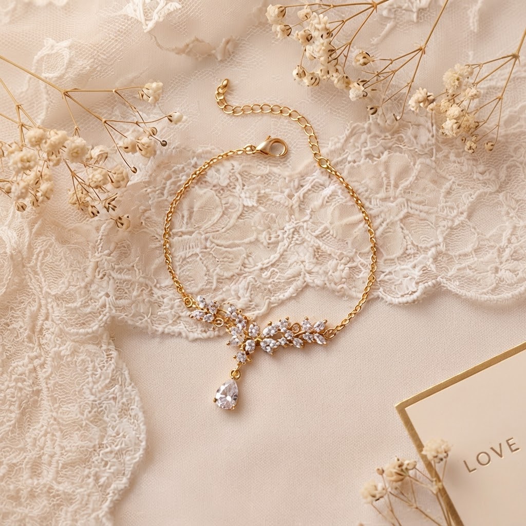 Luxurious Crystal CZ Bridal Bracelet